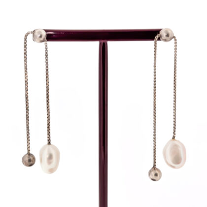 Monty's Sterling Silver Freshwater Pearl Adjustable Dangle Earrings | 4.2g #71374
