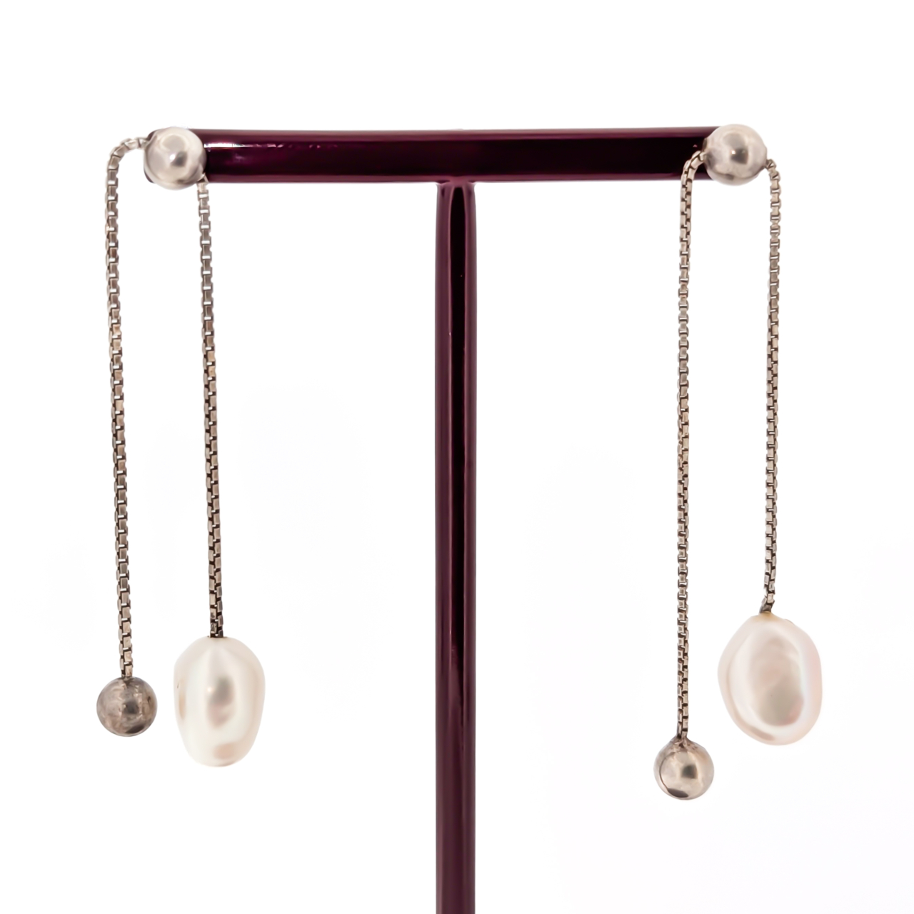 Sterling Silver Freshwater Pearl Adjustable Dangle Earrings | 4.2g #71374 Sterling Silver Freshwater Pearl Adjustable Dangle Earrings | 4.2g #71374