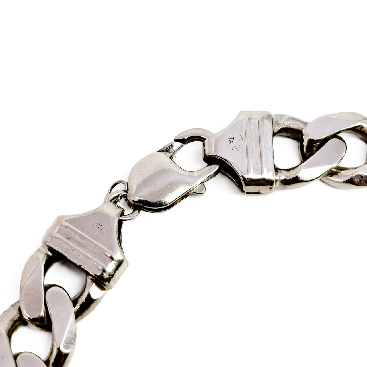 Sterling Silver Men's Curb Link Bracelet | 64.0g | 24cm | Italy #71699 Sterling Silver Men's Curb Link Bracelet | 64.0g | 24cm | Italy #71699 - Image 2