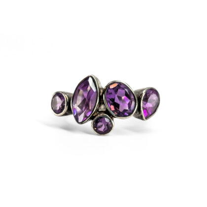 Sterling Silver Multi-Stone Amethyst Ring | 6.0g | Size P #71846