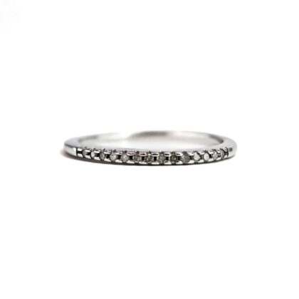 Sterling Silver Natural Diamond Eternity Ring Band | 1.3g | Size P1/2 #71847
