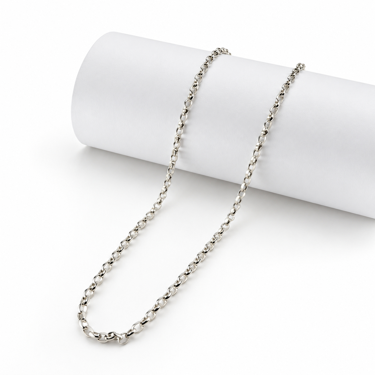 Sterling Silver Oval Belcher Chain Necklace | 22.1g | 65cm #71947 Sterling Silver Oval Belcher Chain Necklace | 22.1g | 65cm #71947 - Image 4