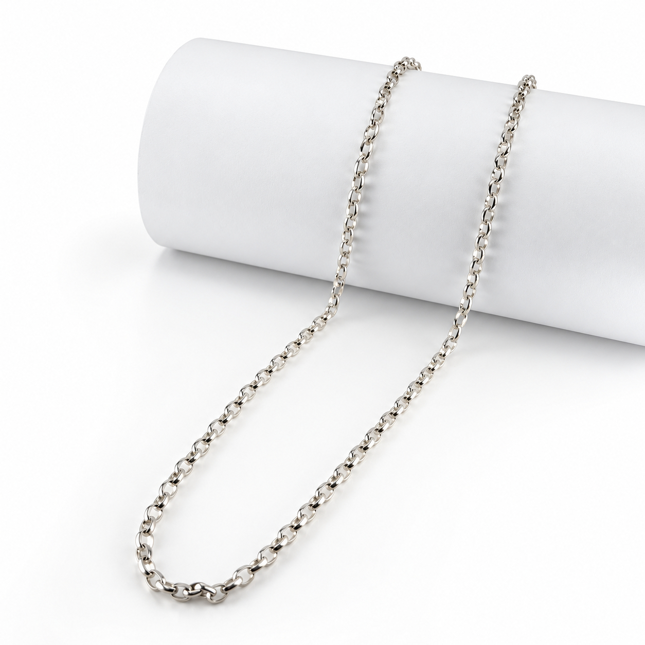 Sterling Silver Oval Belcher Chain Necklace | 22.1g | 65cm #71947 Sterling Silver Oval Belcher Chain Necklace | 22.1g | 65cm #71947 - Image 5