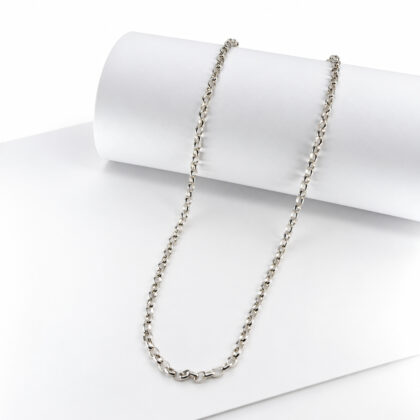 Sterling Silver Oval Belcher Chain Necklace | 22.1g | 65cm #71947