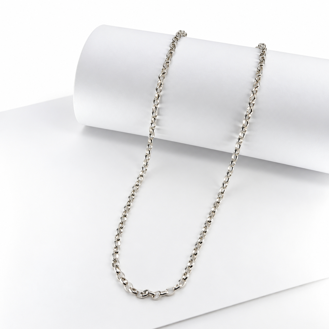 Sterling Silver Oval Belcher Chain Necklace | 22.1g | 65cm #71947 Sterling Silver Oval Belcher Chain Necklace | 22.1g | 65cm #71947