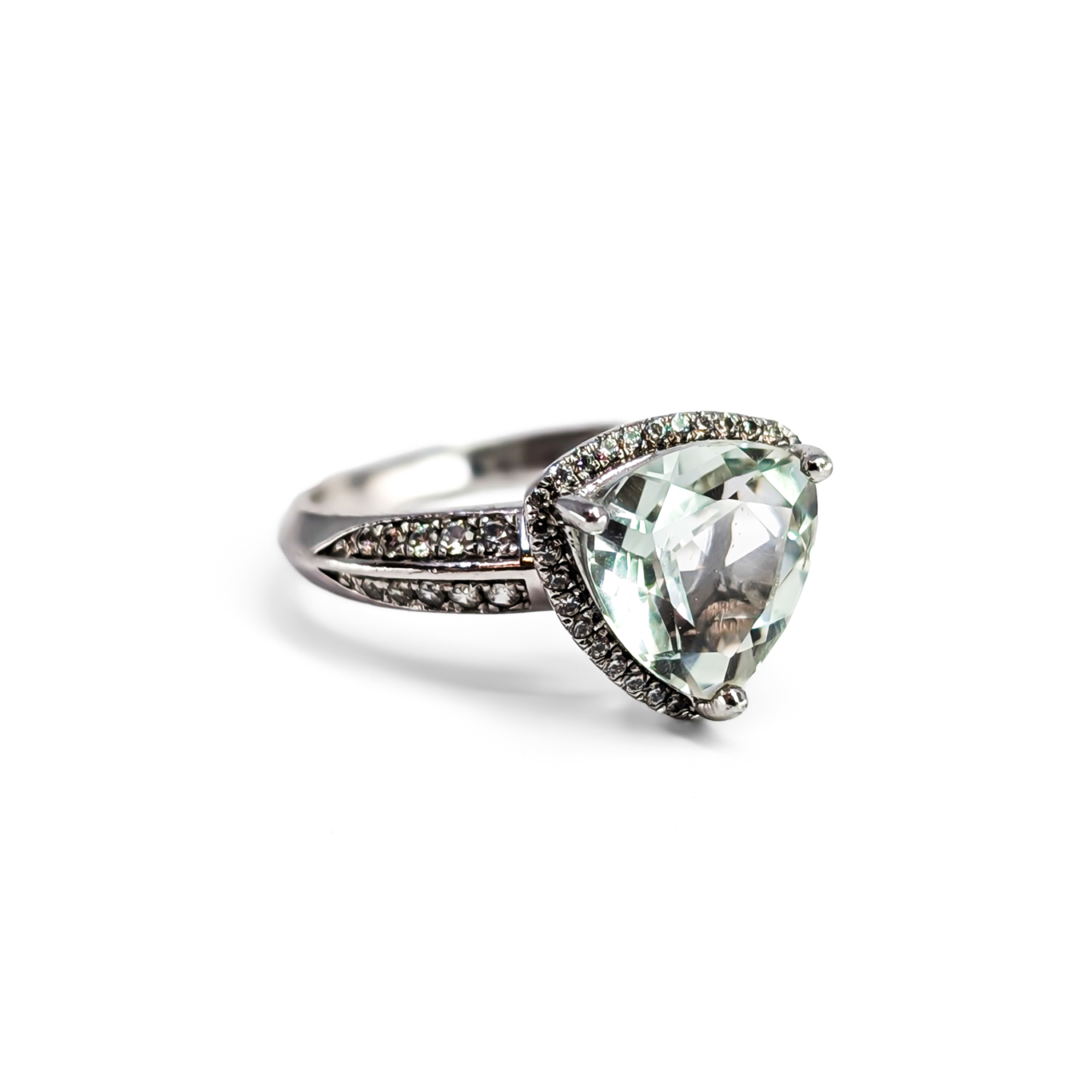 Sterling Silver Pale Blue Quartz & Cubic Zirconia Ring | 3.9g | Size P #71838 Sterling Silver Pale Blue Quartz & Cubic Zirconia Ring | 3.9g | Size P #71838 - Image 5