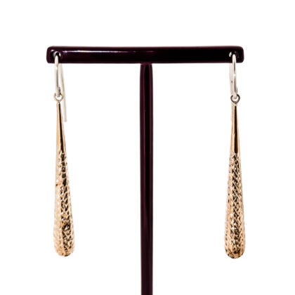 Sterling Silver Textured Teardrop Dangle Earrings | 2.1g | 45mm #64292-56