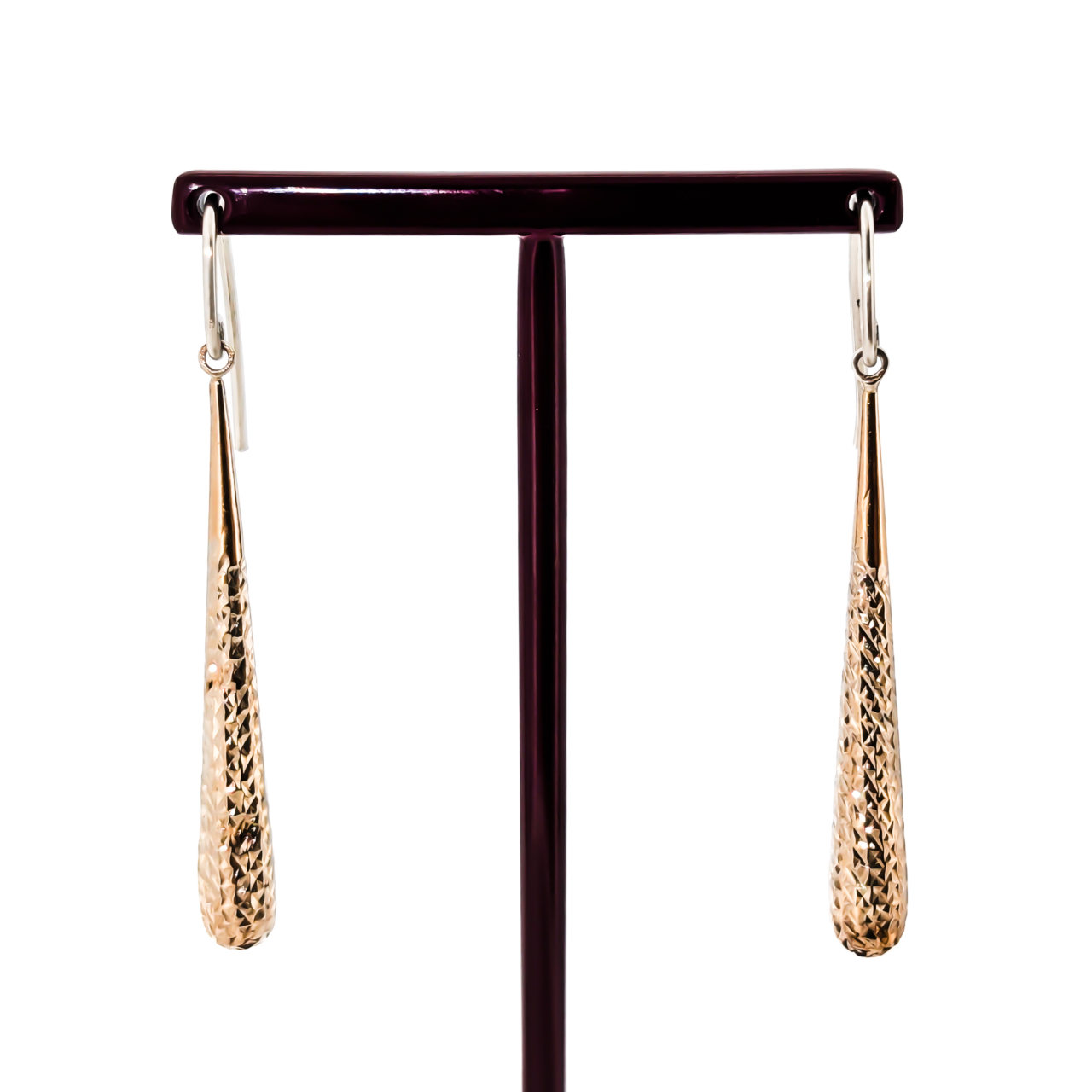Sterling Silver Textured Teardrop Dangle Earrings | 2.1g | 45mm #64292-56 Sterling Silver Textured Teardrop Dangle Earrings | 2.1g | 45mm #64292-56