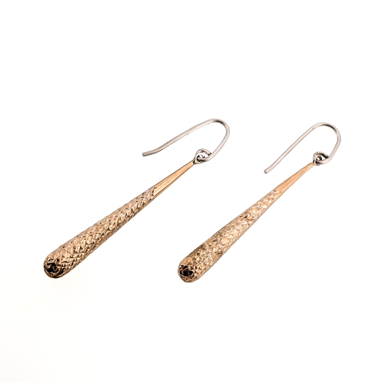 Sterling Silver Textured Teardrop Dangle Earrings | 2.1g | 45mm #64292-56 Sterling Silver Textured Teardrop Dangle Earrings | 2.1g | 45mm #64292-56 - Image 2