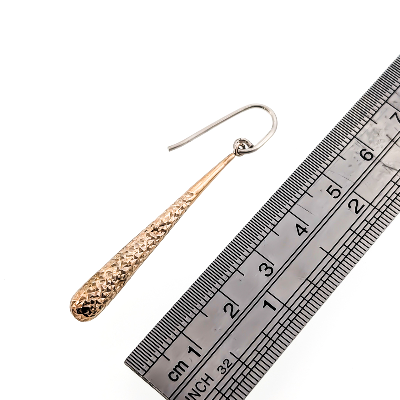 Sterling Silver Textured Teardrop Dangle Earrings | 2.1g | 45mm #64292-56 Sterling Silver Textured Teardrop Dangle Earrings | 2.1g | 45mm #64292-56 - Image 4