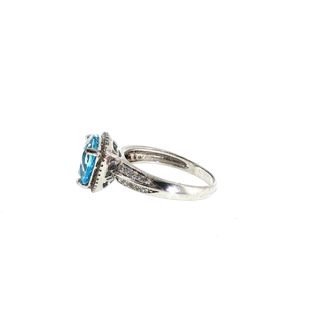 Sterling Silver Topaz & Cubic Zirconia Ring | 4g | Size O1/2 #71833 Sterling Silver Topaz & Cubic Zirconia Ring | 4g | Size O1/2 #71833 - Image 2