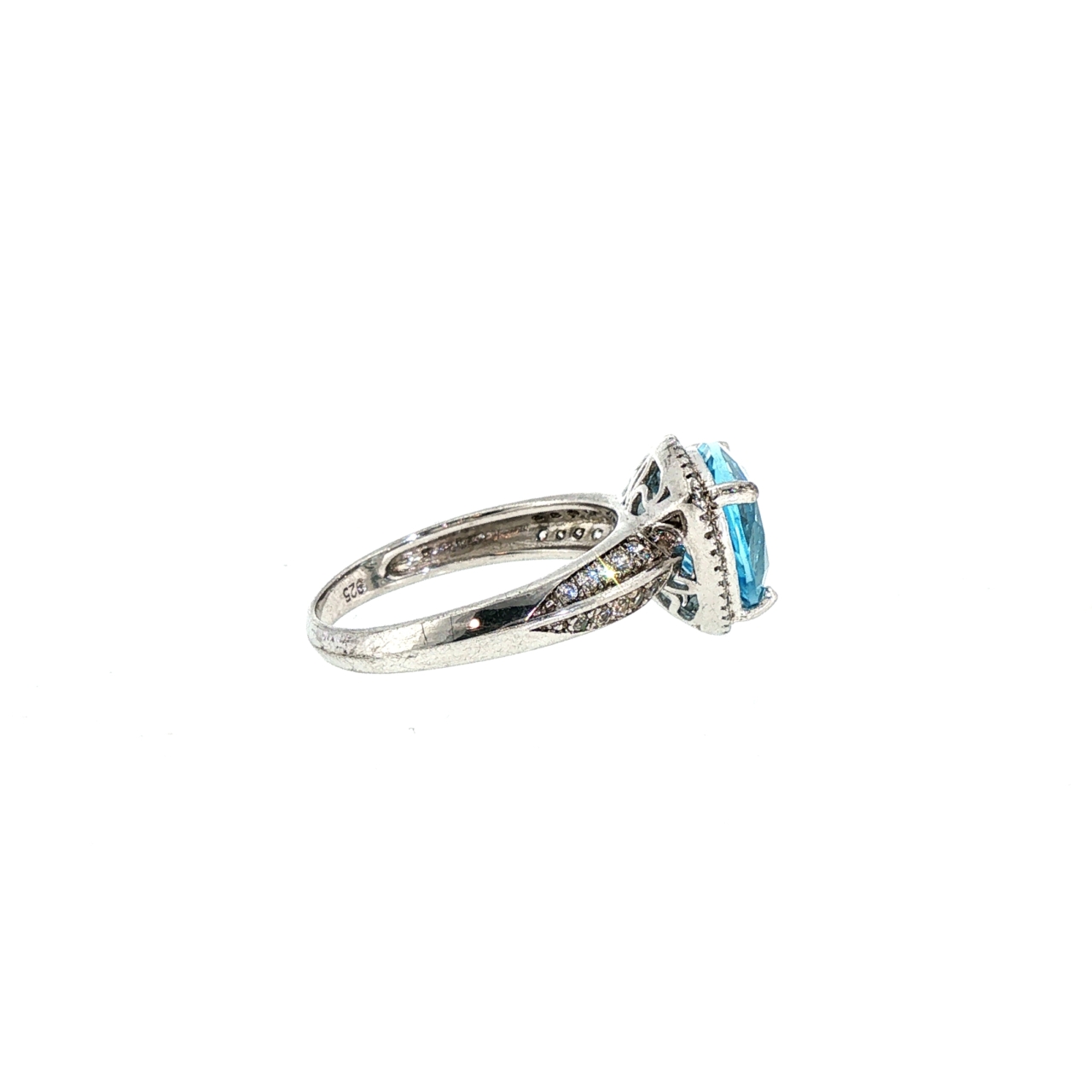 Sterling Silver Topaz & Cubic Zirconia Ring | 4g | Size O1/2 #71833 Sterling Silver Topaz & Cubic Zirconia Ring | 4g | Size O1/2 #71833 - Image 4