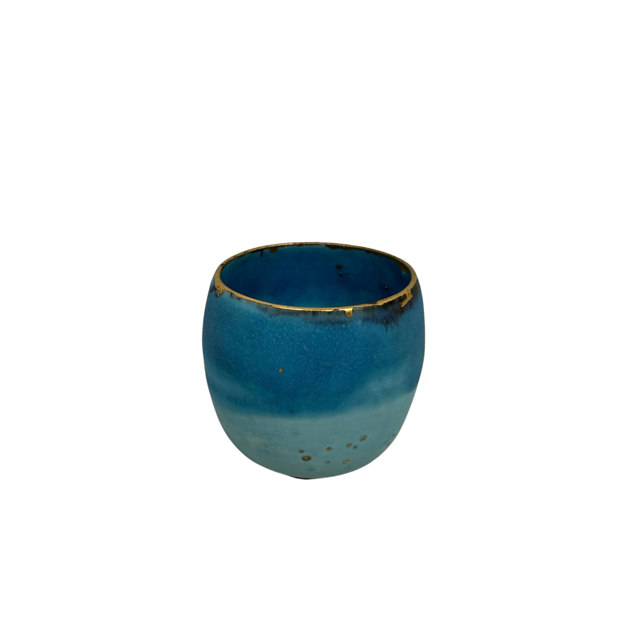 Turquoise Glazed Studio Pottery Bowl Set | Gilt Rims | 5 Pieces #71905 Turquoise Glazed Studio Pottery Bowl Set | Gilt Rims | 5 Pieces #71905 - Image 10