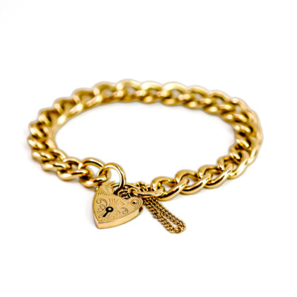 Vintage 9ct Yellow Gold Curb Link Bracelet | London c.1993 | 36.6g | 18cm #71646