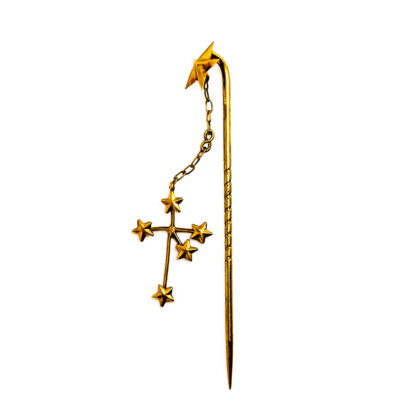 Monty's Vintage / Antique Gold-Plated Southern Cross Pin | Hanging Cross Charm | Original Box #69864-1