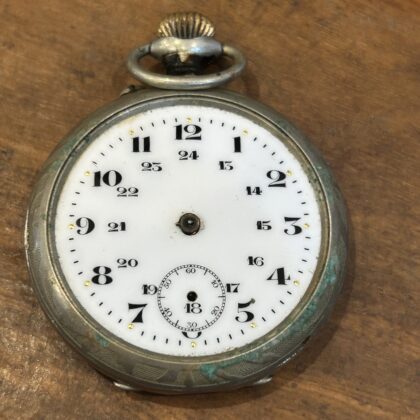Vintage Argentan Pocket / Fob Watch | 48.4mm | Seized | Missing Back & Glass | Parts Only #71541-4