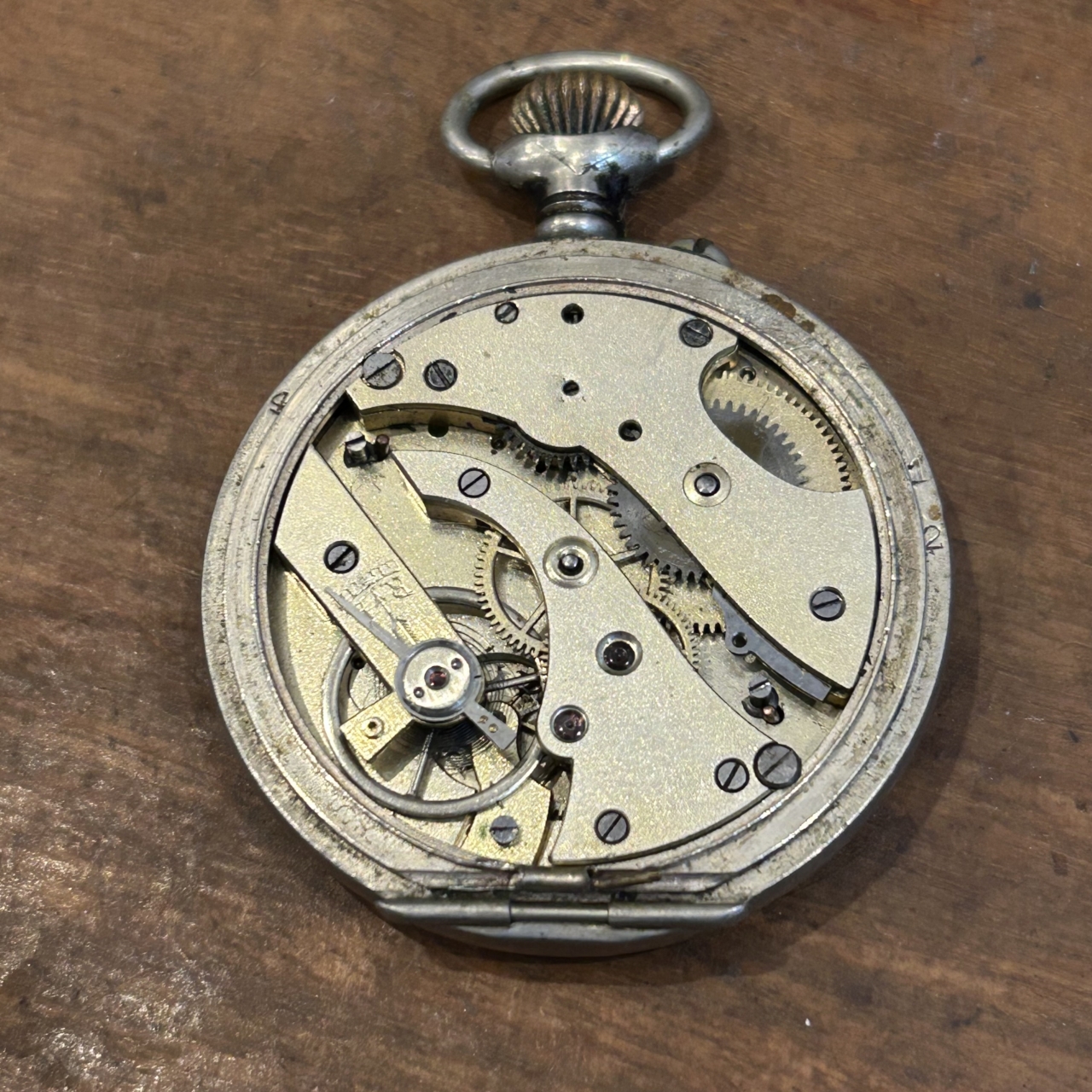 Vintage Argentan Pocket / Fob Watch | 48.4mm | Seized | Missing Back & Glass | Parts Only #71541-4 Vintage Argentan Pocket / Fob Watch | 48.4mm | Seized | Missing Back & Glass | Parts Only #71541-4 - Image 2