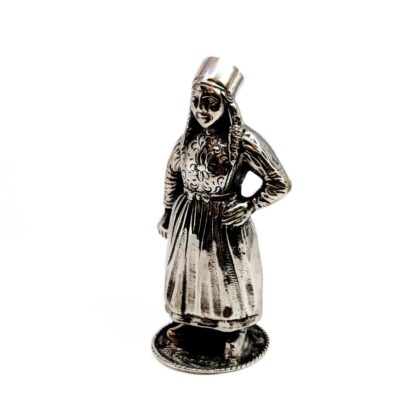 Vintage Dutch 833 Silver Lady Figurine Salt Shaker | 41.8g | 7.5cm | Missing Lid #69339