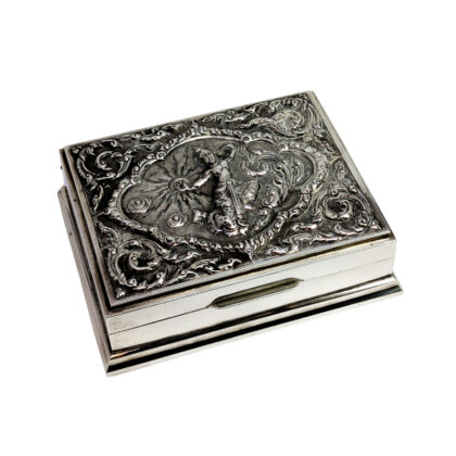 Vintage Siam Sterling Silver Repoussé Dancing Figure Box | 191.3g #71733