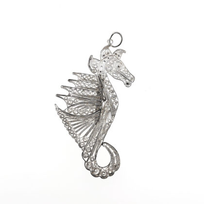 Monty's Vintage Sterling Silver Large Seahorse Filigree Pendant | 4.2g | 62.5mm #70368