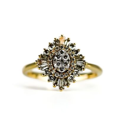 Monty's 10ct Gold 0.62ct TDW Diamond Cluster Ring | Certificate | RRP $1,899 #70759