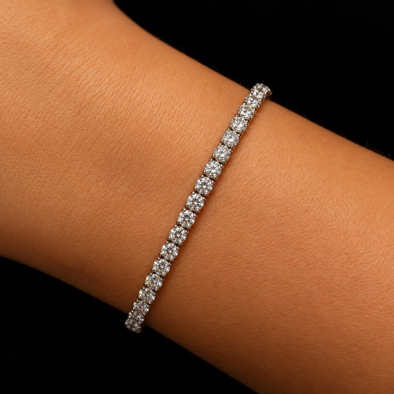14ct White Gold Lab-Grown Diamond Tennis Bracelet | Approx. 5.5ct TDW | 18cm #72098 14ct White Gold Lab-Grown Diamond Tennis Bracelet | Approx. 5.5ct TDW | 18cm #72098 - Image 2