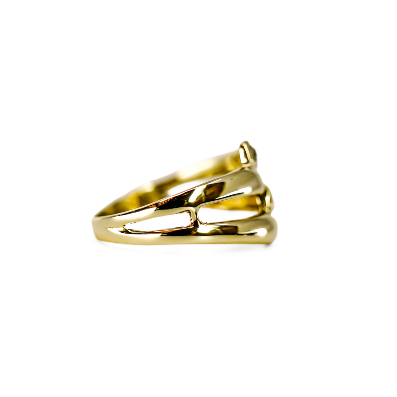 14ct Yellow Gold CZ Crossover Ring | 2.4g | Size L½ #71886 14ct Yellow Gold CZ Crossover Ring | 2.4g | Size L½ #71886 - Image 4