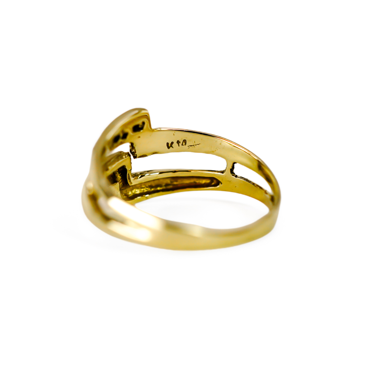 14ct Yellow Gold CZ Crossover Ring | 2.4g | Size L½ #71886 14ct Yellow Gold CZ Crossover Ring | 2.4g | Size L½ #71886 - Image 5