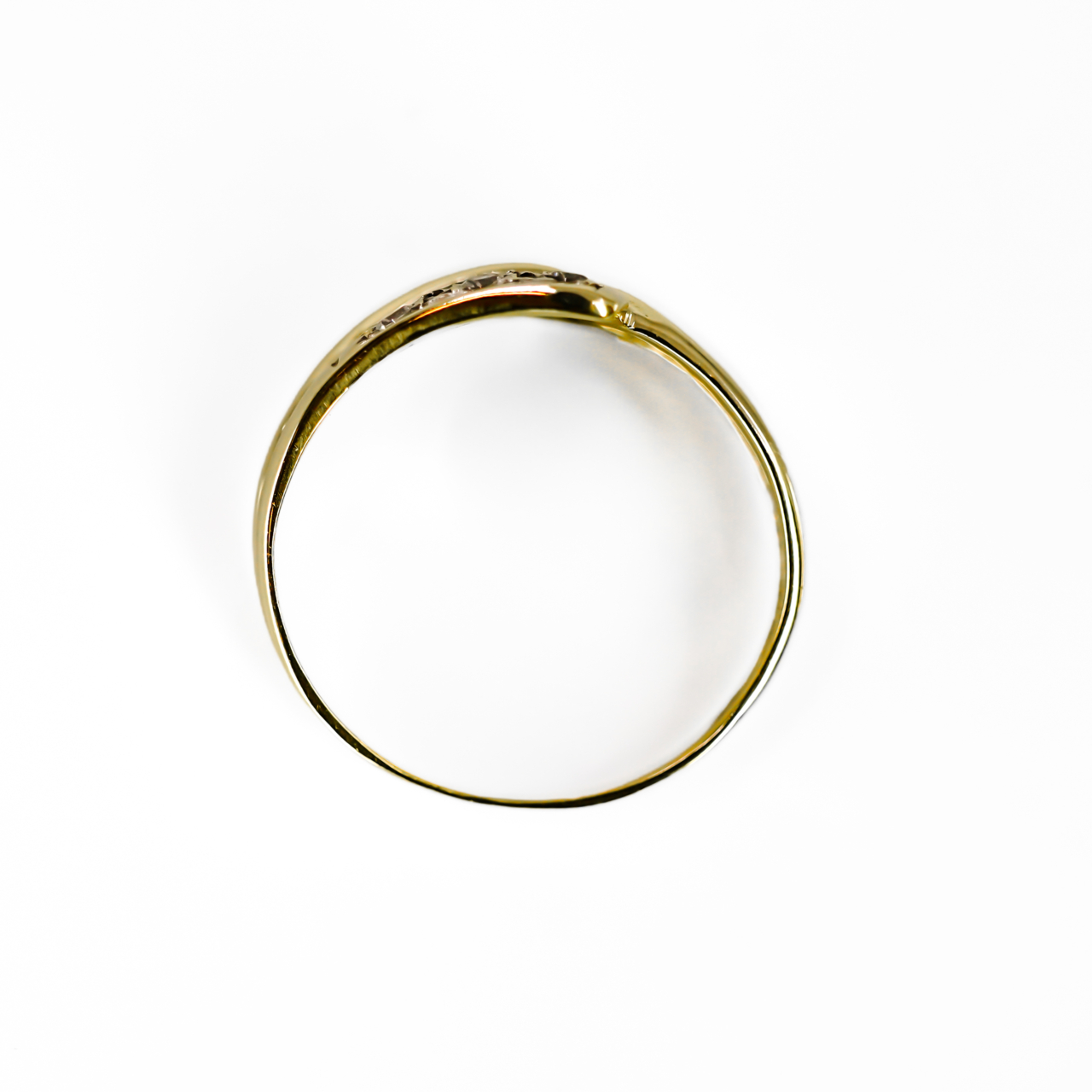 14ct Yellow Gold CZ Crossover Ring | 2.4g | Size L½ #71886 14ct Yellow Gold CZ Crossover Ring | 2.4g | Size L½ #71886 - Image 7