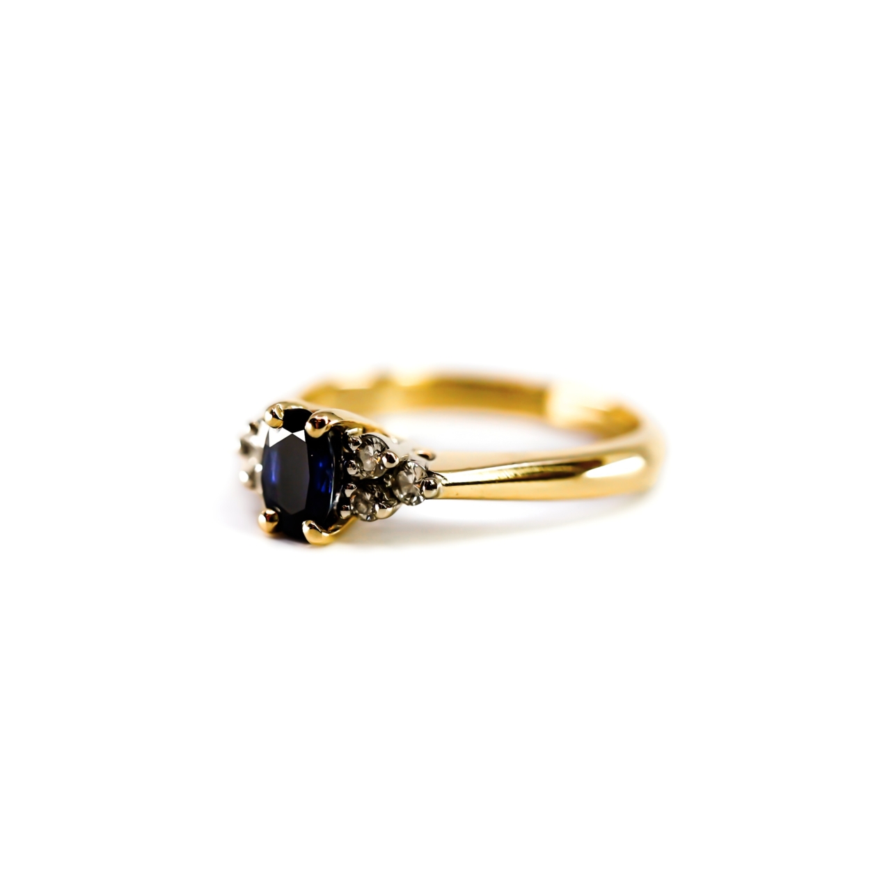 14ct Yellow Gold Sapphire & Diamond Ring | 3.5g | Size M #71885 14ct Yellow Gold Sapphire & Diamond Ring | 3.5g | Size M #71885 - Image 3