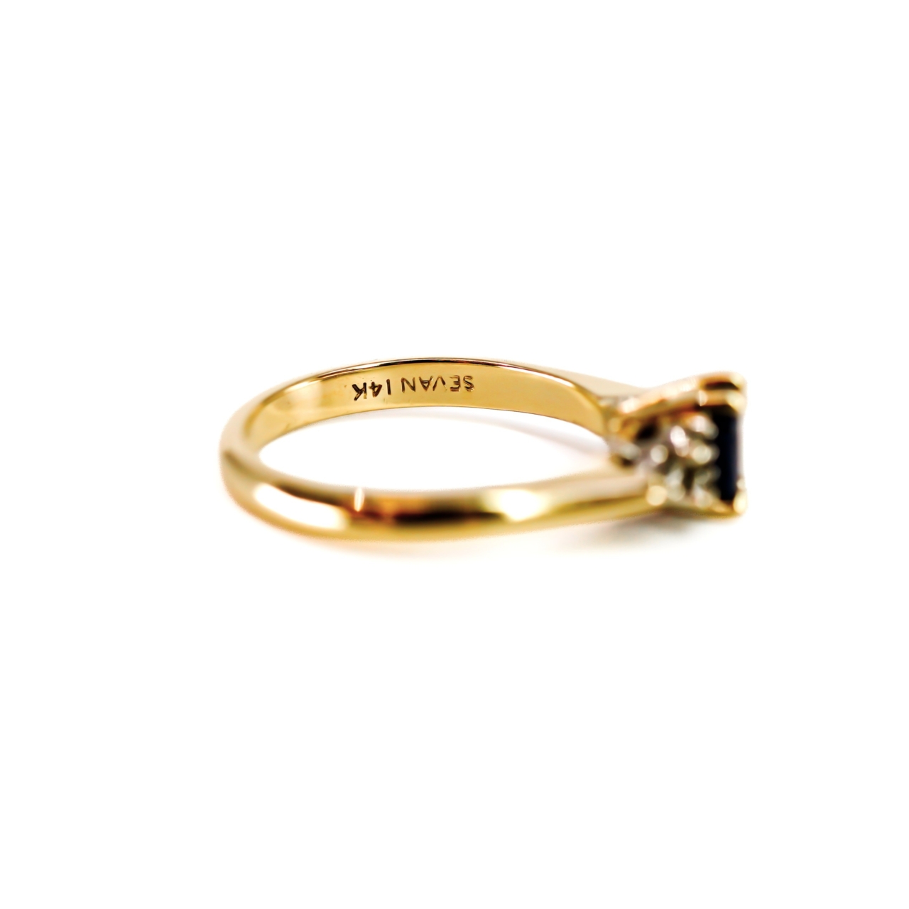 14ct Yellow Gold Sapphire & Diamond Ring | 3.5g | Size M #71885 14ct Yellow Gold Sapphire & Diamond Ring | 3.5g | Size M #71885 - Image 4
