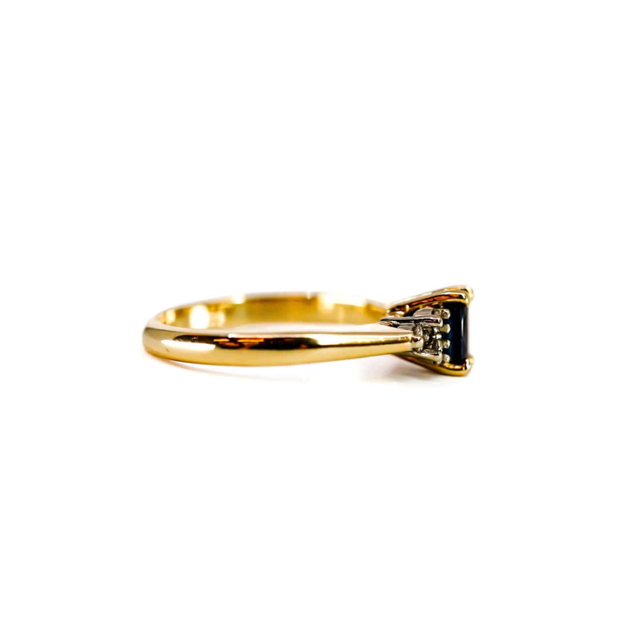 14ct Yellow Gold Sapphire & Diamond Ring | 3.5g | Size M #71885 14ct Yellow Gold Sapphire & Diamond Ring | 3.5g | Size M #71885 - Image 5