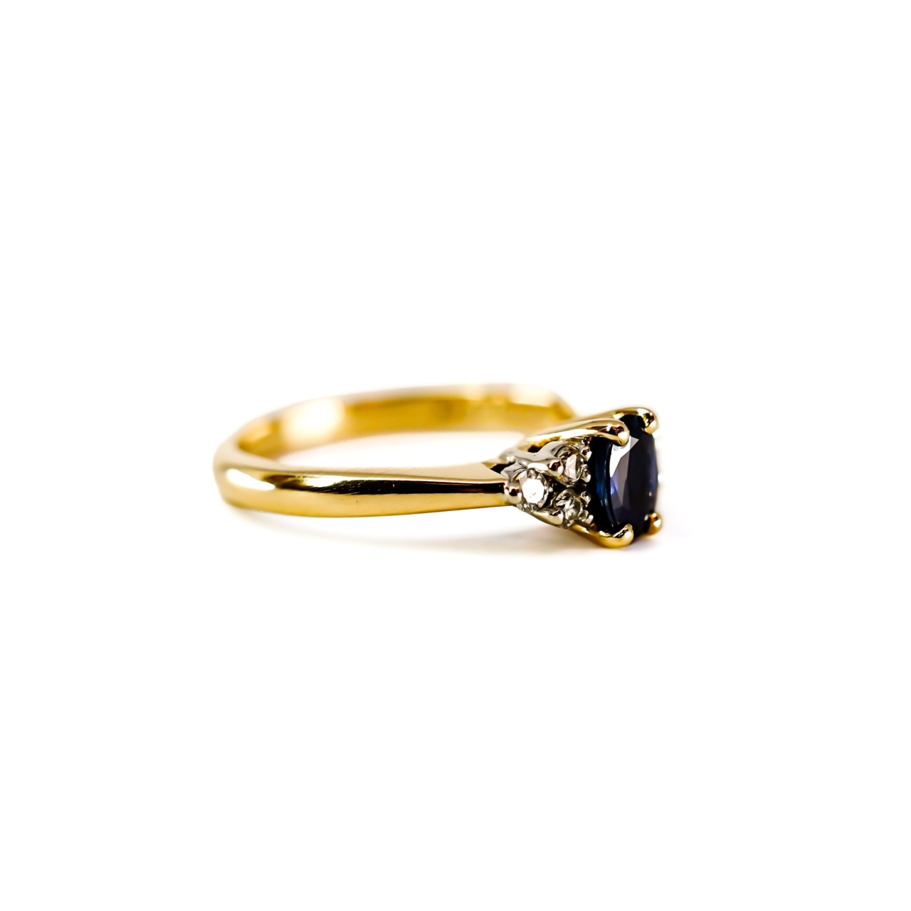 14ct Yellow Gold Sapphire & Diamond Ring | 3.5g | Size M #71885 14ct Yellow Gold Sapphire & Diamond Ring | 3.5g | Size M #71885 - Image 7