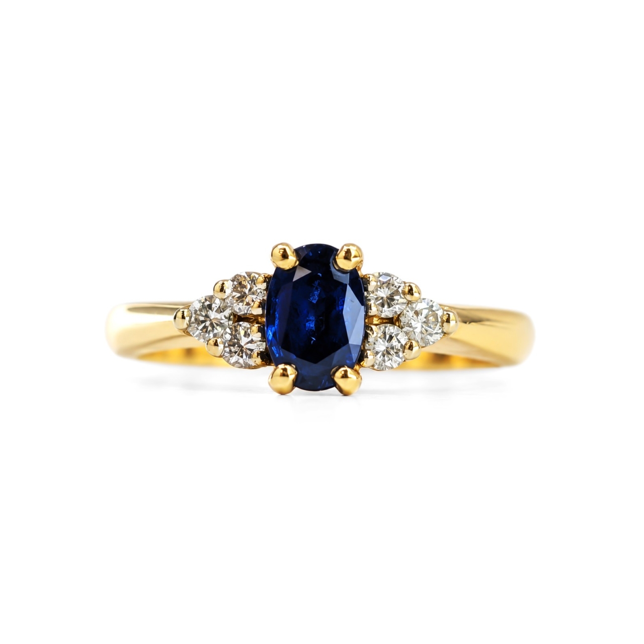 14ct Yellow Gold Sapphire & Diamond Ring | 3.5g | Size M #71885 14ct Yellow Gold Sapphire & Diamond Ring | 3.5g | Size M #71885