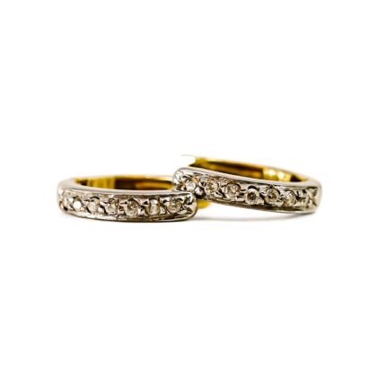 Monty's 18ct Two-Tone Gold CZ Hoop Earrings | 3.7g | 14mm #71892