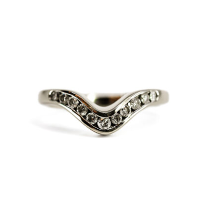 18ct White Gold Diamond Wishbone Ring | 3.0g | Size I #70292