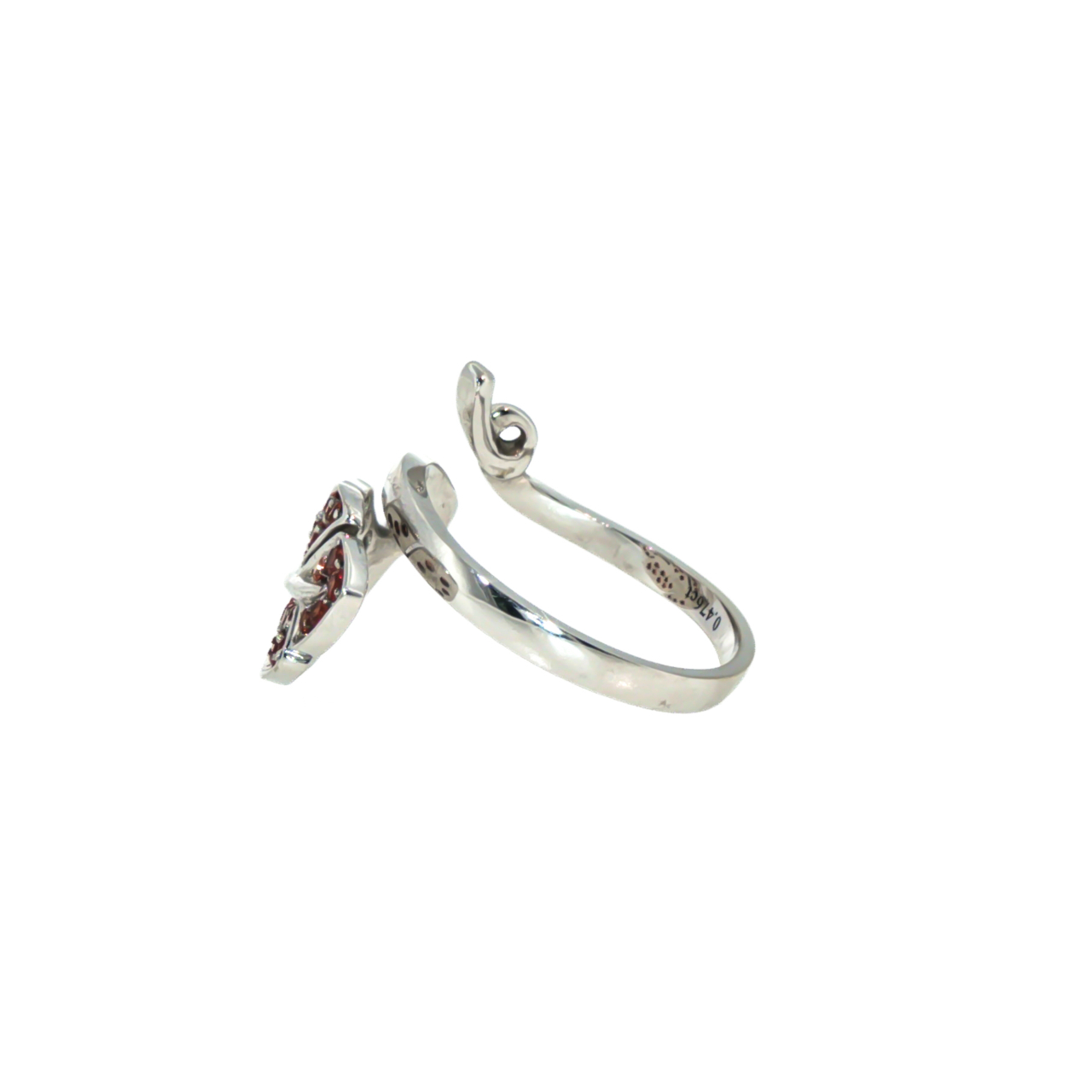18ct White Gold Orange Sapphire Leaf Ring | 4.8g | Adjustable #72165 18ct White Gold Orange Sapphire Leaf Ring | 4.8g | Adjustable #72165 - Image 5