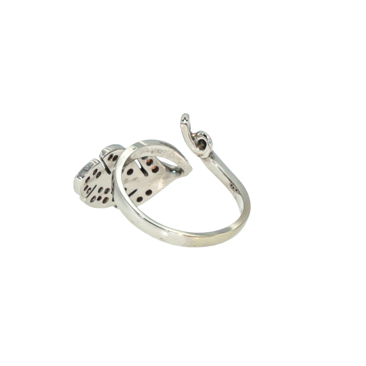 18ct White Gold Orange Sapphire Leaf Ring | 4.8g | Adjustable #72165 18ct White Gold Orange Sapphire Leaf Ring | 4.8g | Adjustable #72165 - Image 6