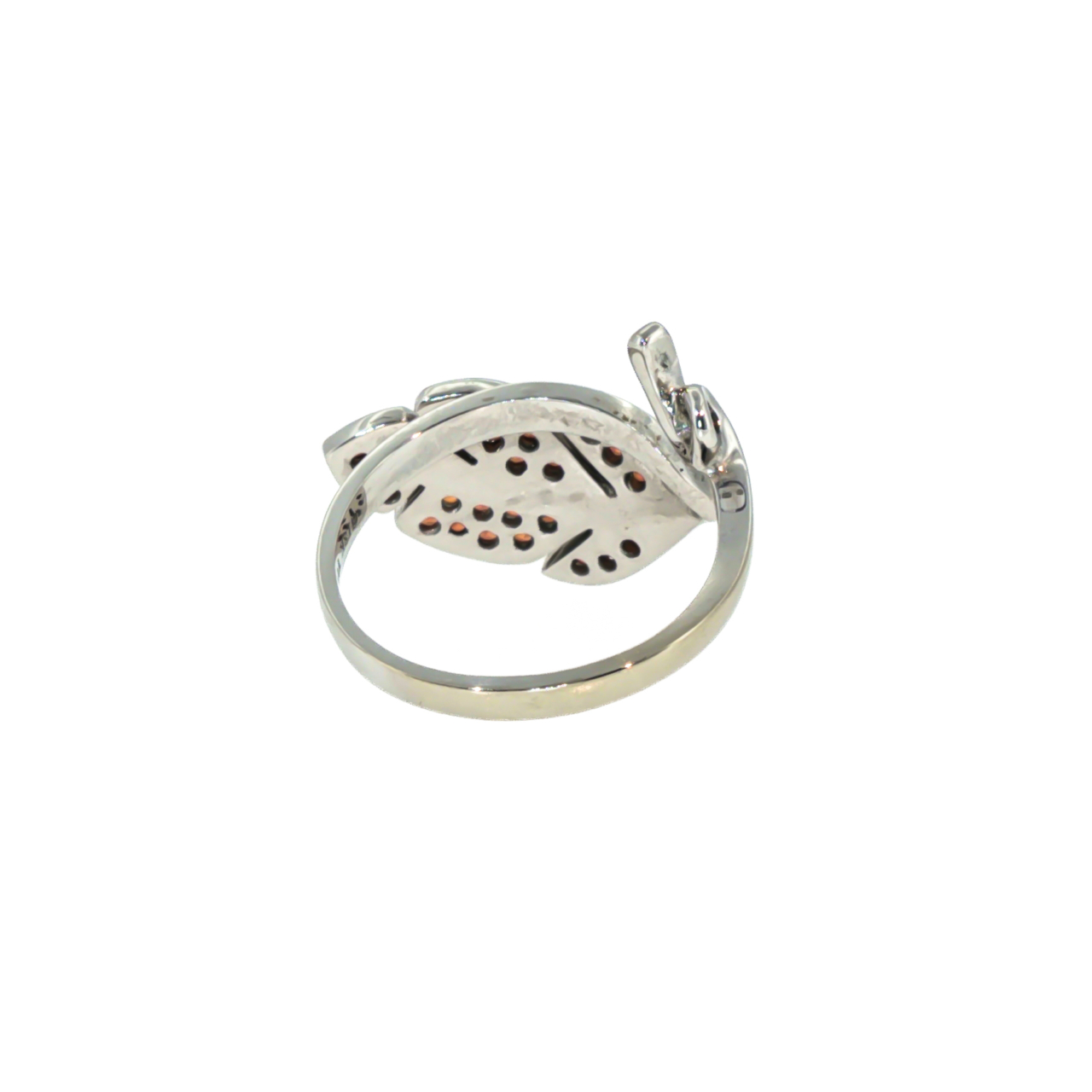 18ct White Gold Orange Sapphire Leaf Ring | 4.8g | Adjustable #72165 18ct White Gold Orange Sapphire Leaf Ring | 4.8g | Adjustable #72165 - Image 7