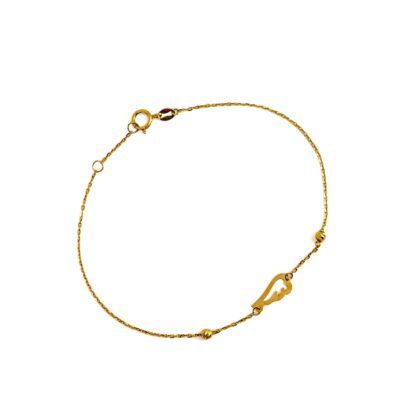 18ct Yellow Gold Angel Wing Bracelet | 0.6g | 16–17cm #72183