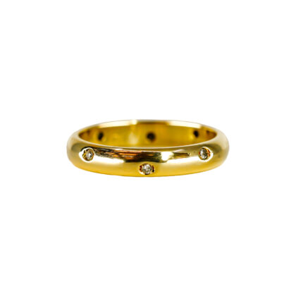 18ct Yellow Gold Galaxy-Set Diamond Band Ring | 3.9g | Size N #71652