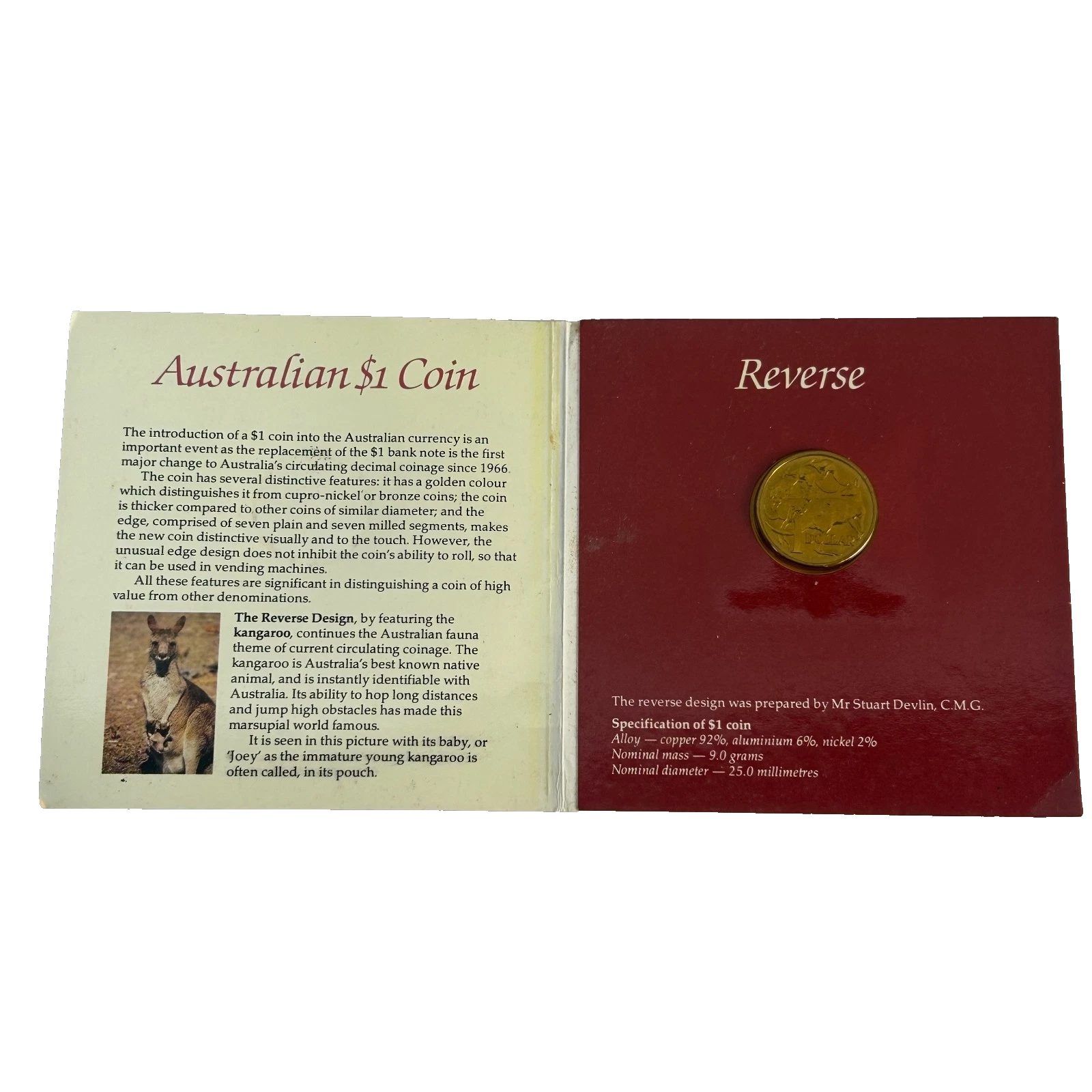 1984 Australian $1 Uncirculated Coin | Royal Australian Mint Card #71636-3 1984 Australian $1 Uncirculated Coin | Royal Australian Mint Card #71636-3 - Image 2