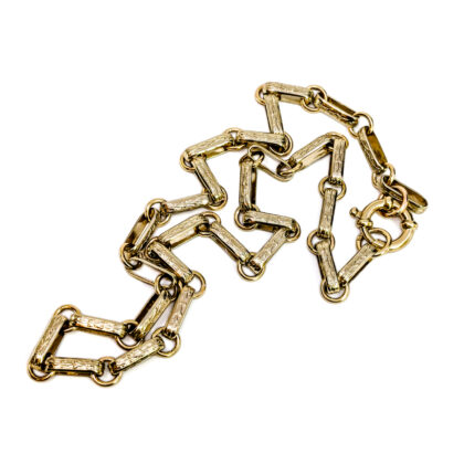 9ct Two-Tone Yellow & White Gold Fancy Necklace | 38.1g | 50cm #72057