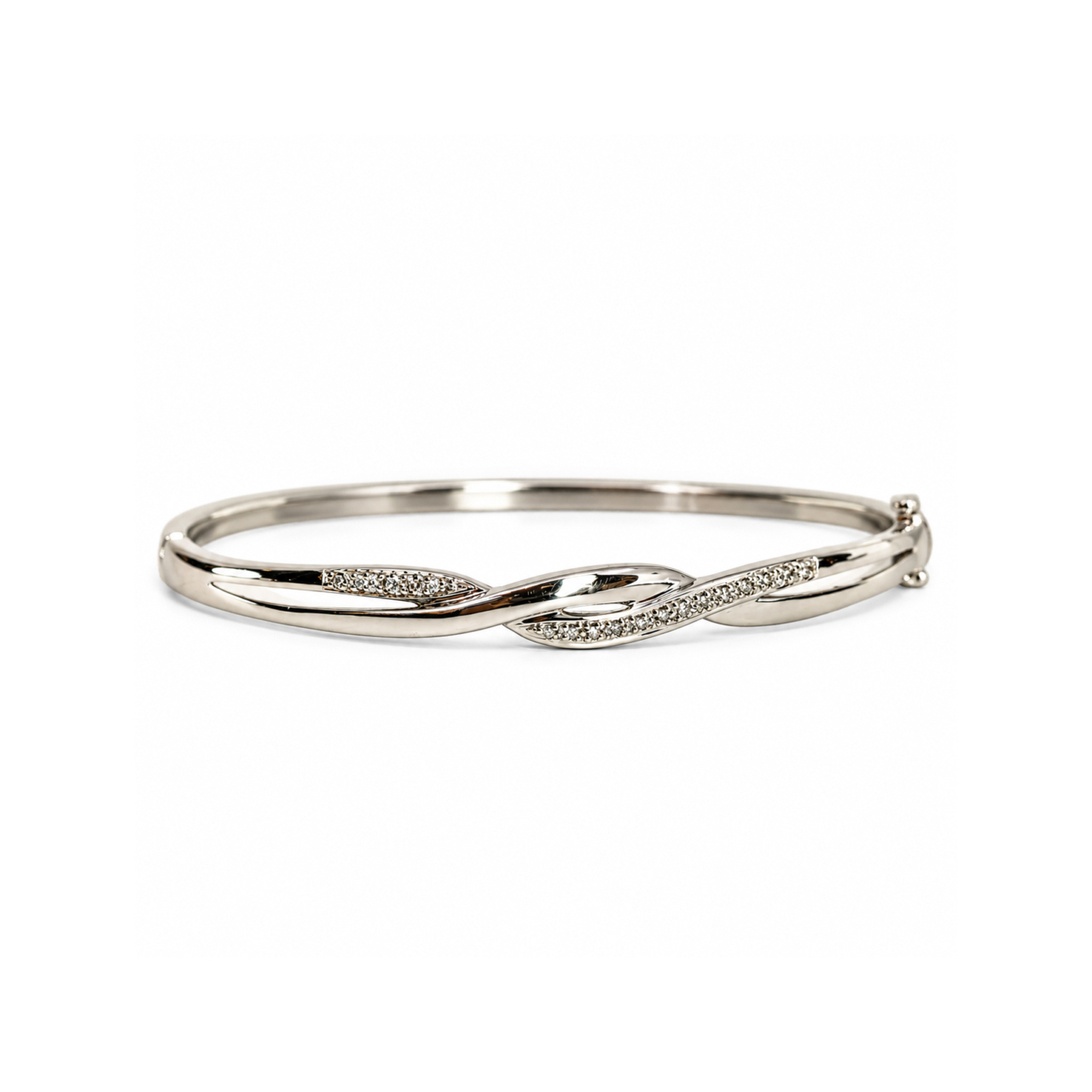 9ct White Gold Diamond Accent Bangle | 6.1g #71412 9ct White Gold Diamond Accent Bangle | 6.1g #71412