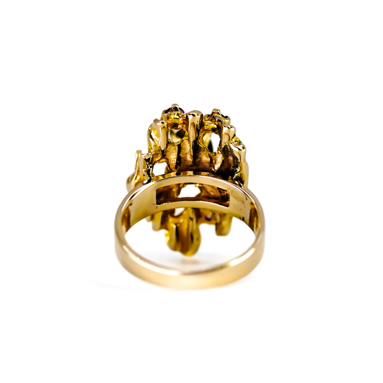 9ct Yellow Gold Sapphire & Amethyst Ring | 6.0g Size L 1/2 #70094 9ct Yellow Gold Sapphire & Amethyst Ring | 6.0g Size L 1/2 #70094 - Image 4