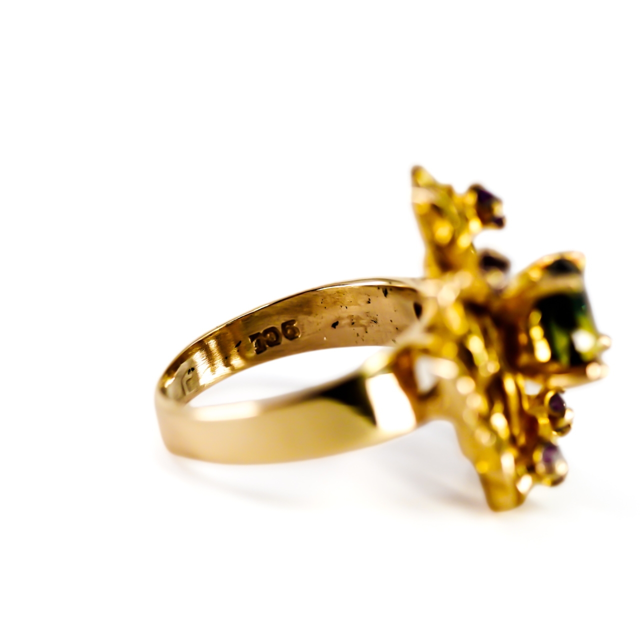 9ct Yellow Gold Sapphire & Amethyst Ring | 6.0g Size L 1/2 #70094 9ct Yellow Gold Sapphire & Amethyst Ring | 6.0g Size L 1/2 #70094 - Image 6