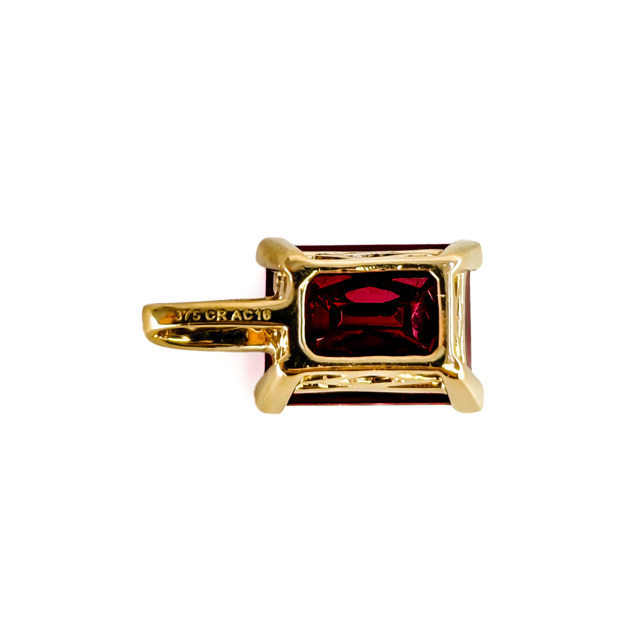 9ct Yellow Gold Synthetic Ruby & Diamond Pendant | 1.1g | 14 x 7mm #72259 9ct Yellow Gold Synthetic Ruby & Diamond Pendant | 1.1g | 14 x 7mm #72259 - Image 4