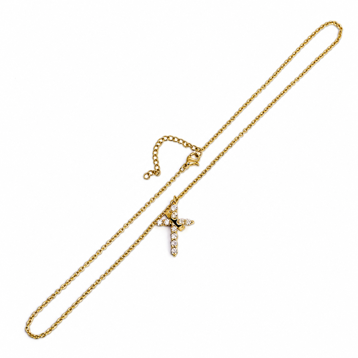 Gold-Tone Cross & Crown Necklace | 40–45cm | 27mm Pendant #72033-1 Gold-Tone Cross & Crown Necklace | 40–45cm | 27mm Pendant #72033-1 - Image 3