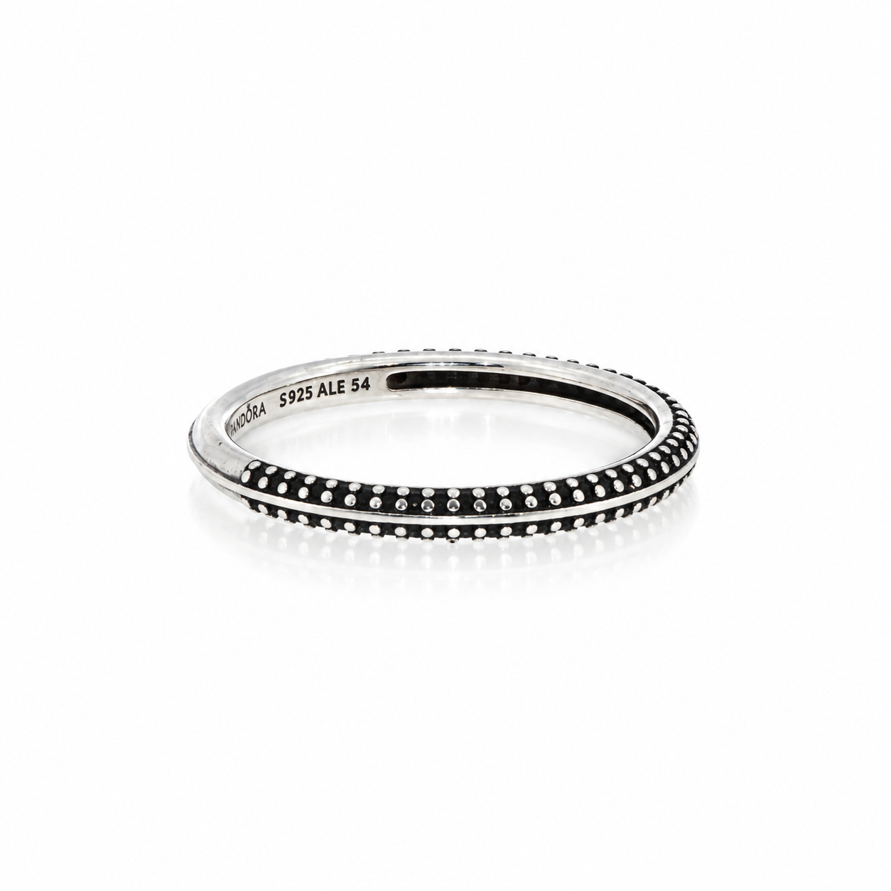 Pandora ME Black Pavé Ring | Sterling Silver | Size 54 / N #71923 Pandora ME Black Pavé Ring | Sterling Silver | Size 54 / N #71923 - Image 2