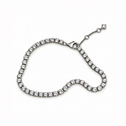 Pandora Sparkling Tennis Bracelet | Sterling Silver | Adjustable 16–18cm #72082